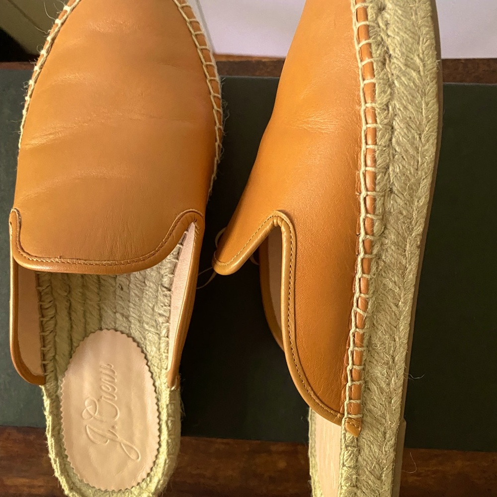 J Crew Leather Espadrille Mule size 9M